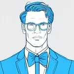 bright blue bow tie image